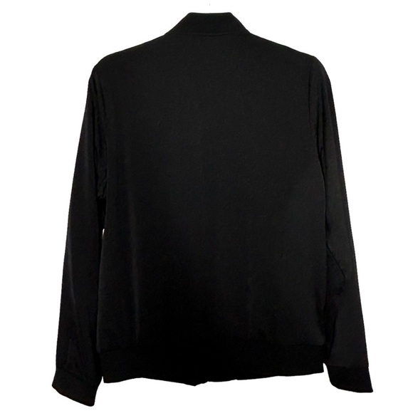 SUNG Alfred Sung Black Satin Bomber Style Jacket - Picture 3 of 12